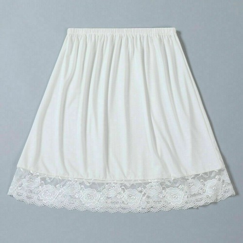 Damen Spitze Modal Petticoat Halb Rutscht Rock Unterrock unter Kleid - Bild 10 von 11