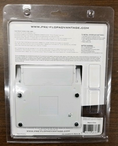 Texas Hold Em Poker  Odds Calculator Pre Flop Advantage - Learn How To Win - New - Picture 4 of 6