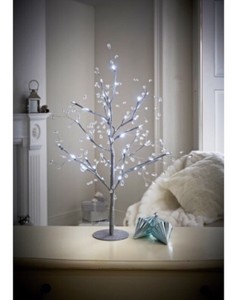 new christmas jewelled glitter twig tree 70cm silver with 48 led twig tree christmas