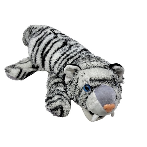 stuffed white tiger with blue eyes