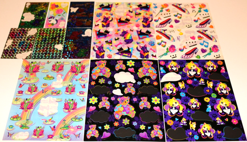 VINTAGE LOT LISA FRANK BUBBLE PRISM DREAM WRITERS SCOTTIE FROG STICKER SHEETS ++ - Bild 1 von 20