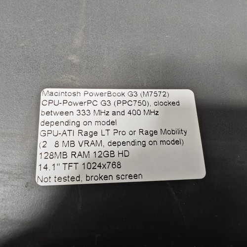 Macintosh PowerBook G3 M7572 - For Parts, Broken Screen - Afbeelding 3 van 17