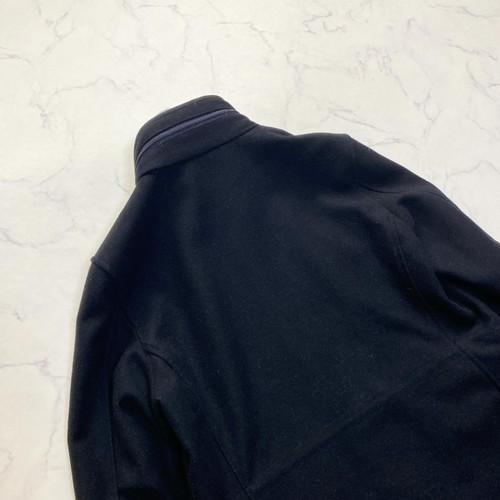 Chaqueta Militar Paul Smith Melton Lana Cachemira Patrón Completo Negra Uso Bidireccional - Imagen 8 de 20