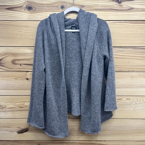 Cárdigan Suéter Grande Eileen Fisher Lana Mohair Marrón Hilo Italiano B143 - Imagen 1 de 13