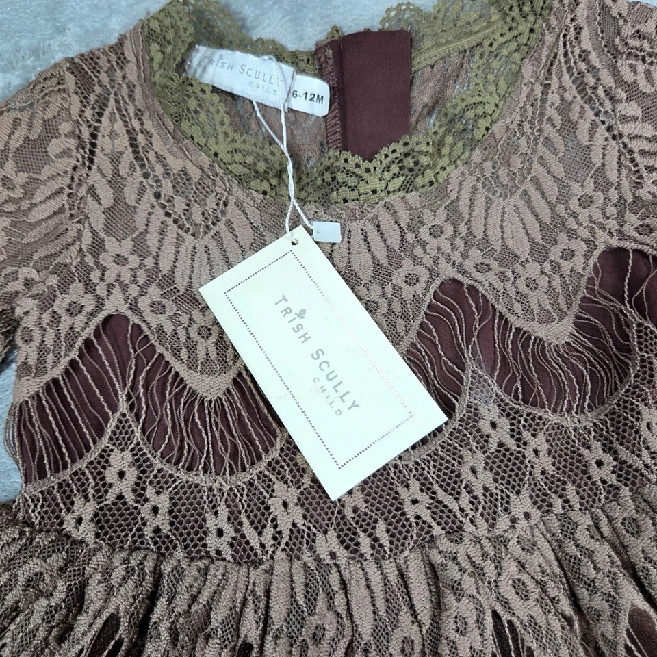 Trish Scully платье Baby девочек 6-12 Bella Rafaela кружева богемное винтажный стиль новый - Изображение 4 из 4