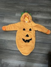 Pumpkin Costume Infant Halloween size 0-6 Months Orange Green Top