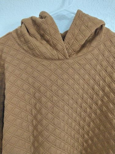 Madewell Womens Size L Quilted Pullover Brown Hoodie Sweatshirt Casual Comfy - Picture 3 of 5
