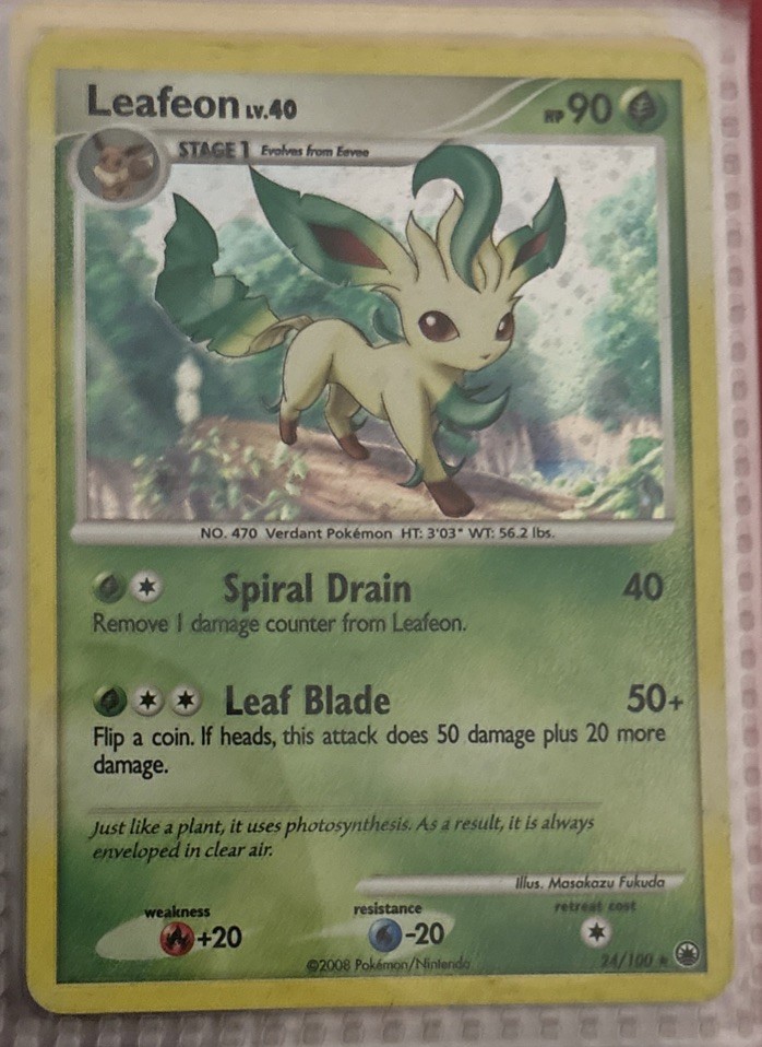 Leafeon Reverse Holo Rare Pokemon Card DP5 Majestic Dawn 24/100 Ungraded LP