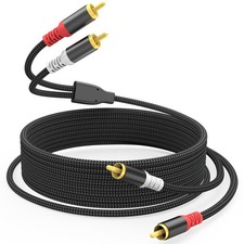 HOSONGIN RCA Audio Cable 25FT - Dual Shielded Noise Free Durable Braided Male to