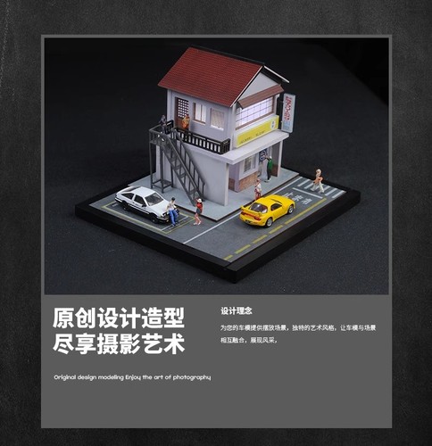 Diorama 1/64 Parkplatz Modell LED Beleuchtung Stadt Straße Ecke Szene Display - Bild 93 von 142