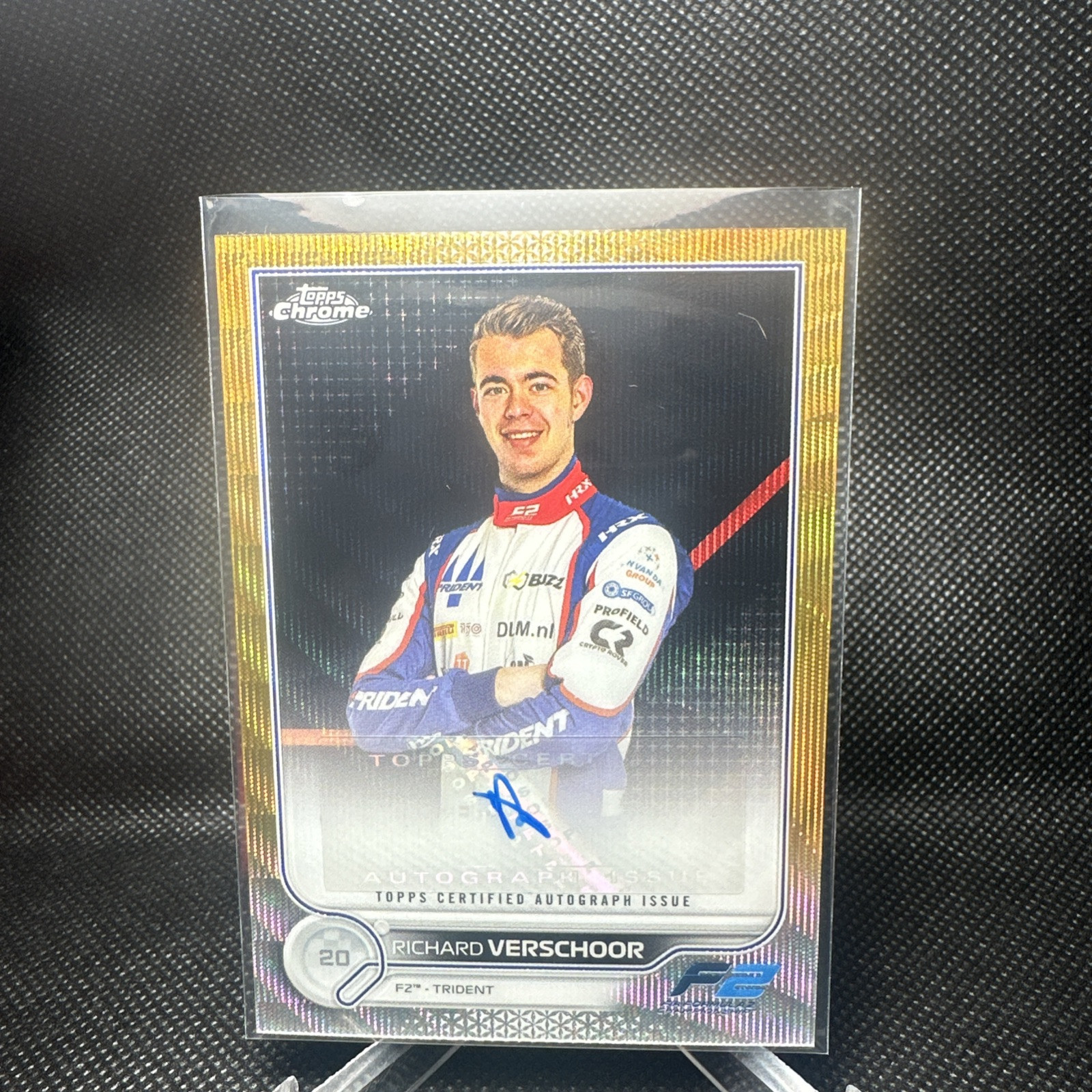 2022 Topps Chrome Formula 1 Gold Wave Refractor /50 Richard Verschoor Auto
