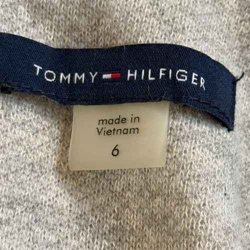 / Tommy Hilfiger Elbow Patch Wool Trim Blazer in Gray Cotton Blend NWOT US6 - Picture 4 of 11