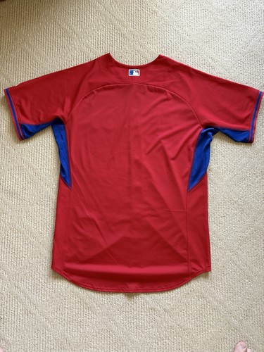 Majestic Philadelphia Phillies Jersey Mens 48 XL Red Blank MLB Logo Authentic - Bild 4 von 5