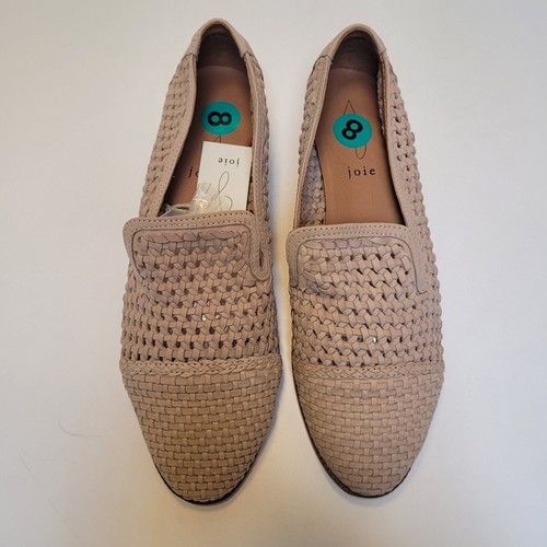 NWT Joie Genuine Leather Woven Waffle Tan Loafers Almond Toe Flats Shoes Wmn's 8 - Picture 3 of 9