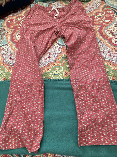 XS Vineyard Vines Pajama Pants ANCHORS Print Lounge Sleepwear Red Cotton UNISEX - Picture 1 of 9
