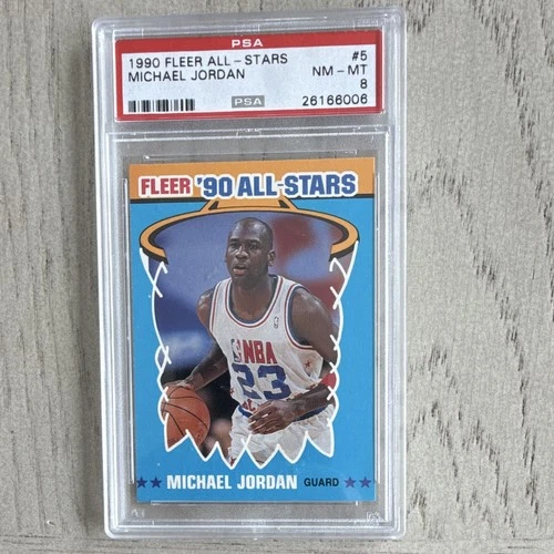 Fleer 1990 All-Stars Michael Jordan Chicago Bulls #5 PSA 8 Basketball Card
