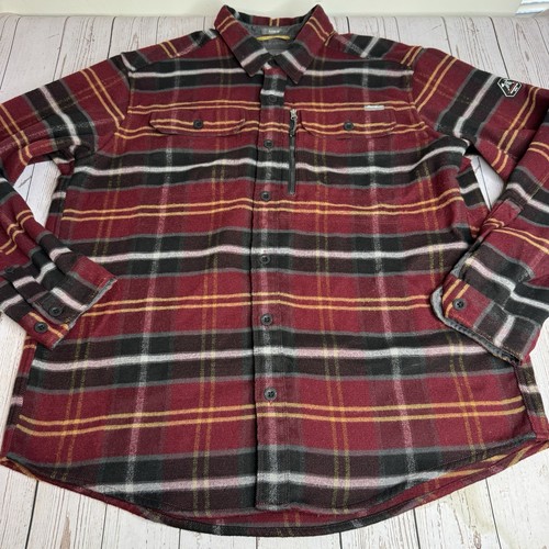 Eddie Bauer Mountain Ops Flannel Shirt Jacket Mens XL Red Plaid Classic Fit - Picture 2 of 11