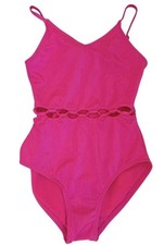 Art Class Girls Pink One Piece Swimsuit Cutout Ring Detail Size 8 NWT