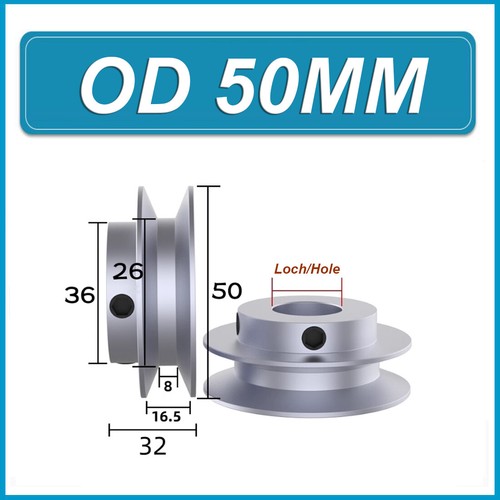 Außendurchmesser 50/60/80/100 mm Aluminium Keilnut Riemenscheibe 1 Nut für B-Typ Riemenscheiben - Bild 18 von 72