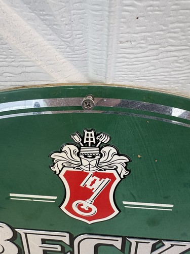 Becks Beer Imported from Germany Sign Oval Green Silver Bar Pub Tavern Decor - Picture 3 of 6