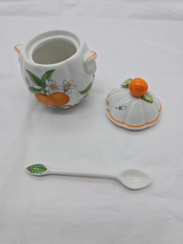 LENOX ORCHARD ''Orange'' MARMELADE GELEE EINMACHSCHALE MIT DECKEL UND LÖFFEL Vintage - Bild 6 von 10