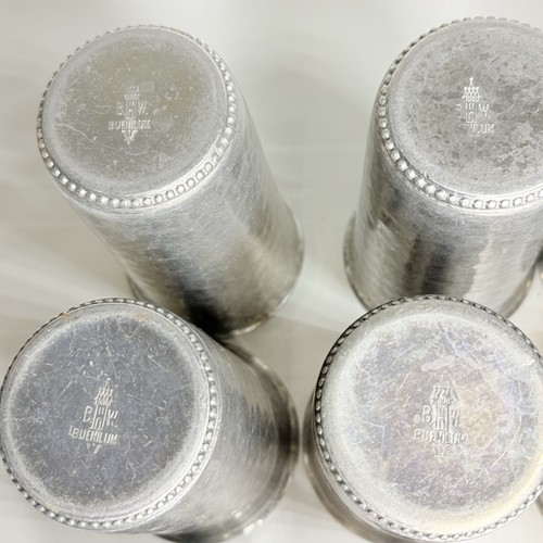 Vintage Buenilum gehämmertes Aluminium Becher 9er Set B.W. USA Castle Mark MCM - Bild 6 von 13