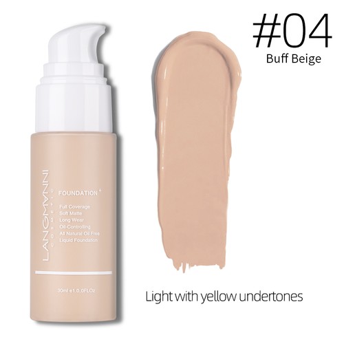 Langmanni 30ml Liquid Foundation Soft Matte Concealer Face Make up Foundation - Picture 7 of 32