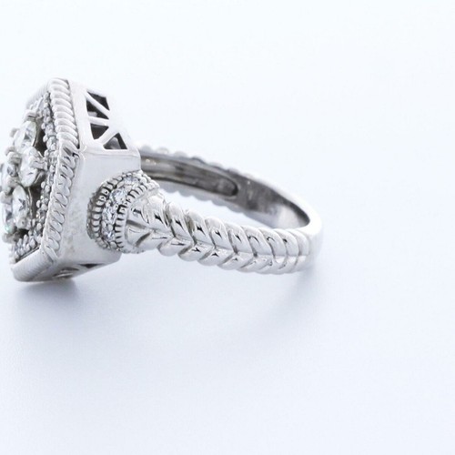 1.0 CTW Lab-Created Diamonds E/VVS2 Round Cut 14K White Gold Rope Style Cocktail - Picture 3 of 3