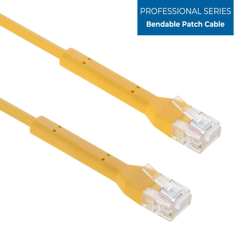 Cavo SF 10 piedi Cat6A UTP pieghevole sottile cavo di rete Ethernet 28AWG - giallo - Foto 1 di 6