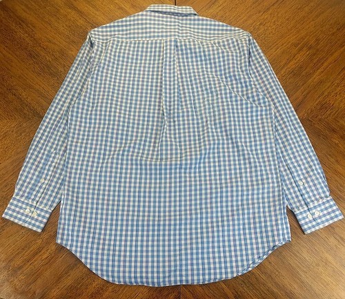 Brooks Brothers 346 Original Polo Mens Medium Blue Check - Picture 9 of 13
