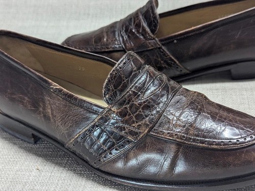 Zapatos de vestir vintage COCODRILO GENUINO 7,5 M mocasines NEIMAN MARCUS cocodrilo - Imagen 2 de 10