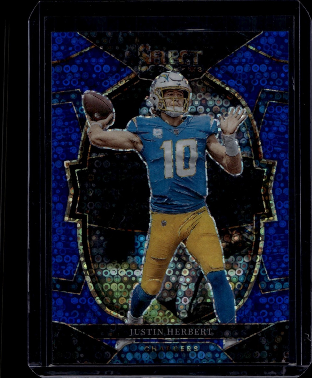 2022 Panini Select Football Justin Herbert #14 Concourse Blue Disco /25