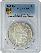 1890-CC Morgan Silver Dollar $ MS66 Secure PCGS 949143-1