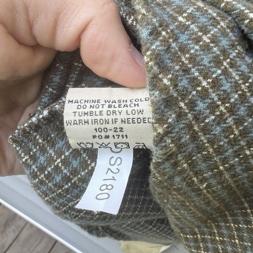 Drake Flannel Shirt Button Up Brown Plaid Twill Men's Size L - Picture 13 of 18