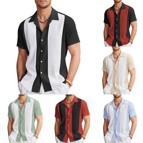 Comfy Men Shirt Tops Button Down Casual Daily Hawaiian Holiday Loose Regular - Picture 5 of 16