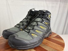 Mens 11 SALOMON X Ultra 3 Wide Mid GTX Grey Green 401295 Hiking Boots Waterproof
