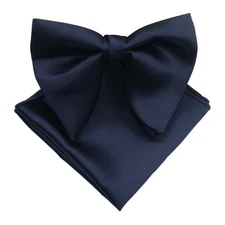 Bow Ties for Men, Pre-tied Adjustable Oversize Bowties and Pocket Square Set ...