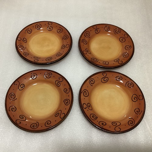 Ambrosia Hand Painted Collection Tabletops Salad Plates Set Of 4 OrangeUnlimited - Picture 1 of 9