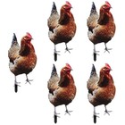  5pcs Durable Garden Chicken Adornment Garden Chicken Stake Realistic Yard