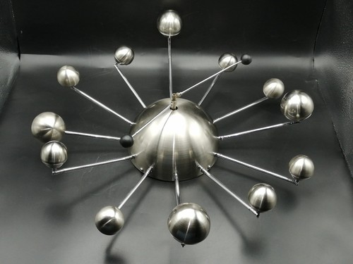 Atomic Wanduhr Space Age Design Chrom Sputnik Ära 70er Jahre Ø 70 cm - Bild 9 von 18