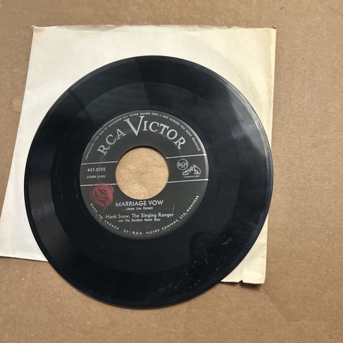 Hank Snow Marriage Vow/The Star-Spangled Banner Rca Victor 45 Singing Ranger - Picture 3 of 3