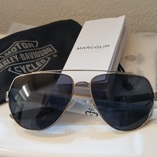 Harley-Davidson HD0669S/S 10A Aviator Sunglasses Silver Gray Tinted w/ Case New