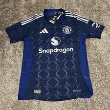 NEW adidas Manchester United 24/25 Away Authentic Jersey Blue IU1391 Men’s Sz S