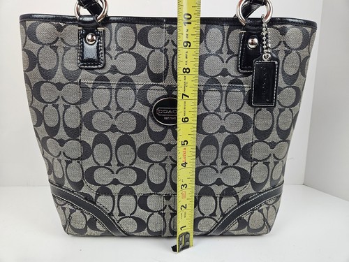 Coach Signature Peyton MN1281 F18917 Black Gray  Tote Shoulder Bag Purse - Picture 17 of 17