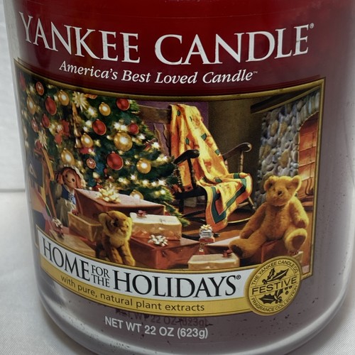 Nueva vela Yankee HOME FOR THE HOLIDAY 22 OZ rara etiqueta festiva tarro vela - Imagen 3 de 6