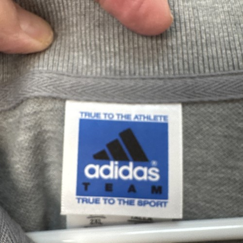 Men’s Adidas Team polo 2XL XXL Gray with black logo NWT 3 Stripes On Sleeves - Bild 2 von 8