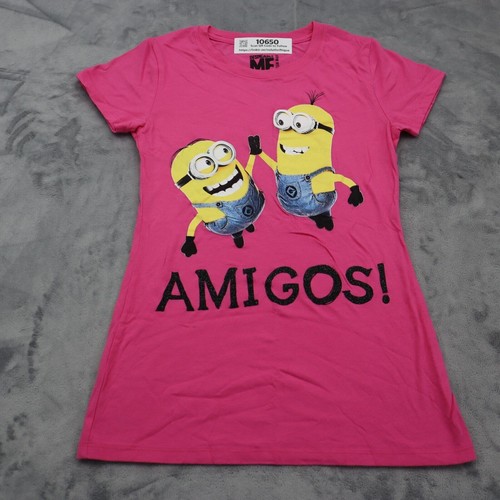 Despicable Me Shirt Women Medium Pink Lightweight Casual Minion Made Amigos! - Picture 1 of 13