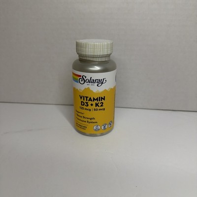Solaray Vitamin D3 K2 60 Capsules Dietary Supplement Sealed Exp 04/2028