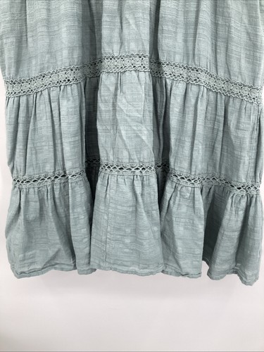 Knox Rose Kleid Damen XL grün Häkelspitze Stufen über dem Knie Quaste Boho - Bild 3 von 9