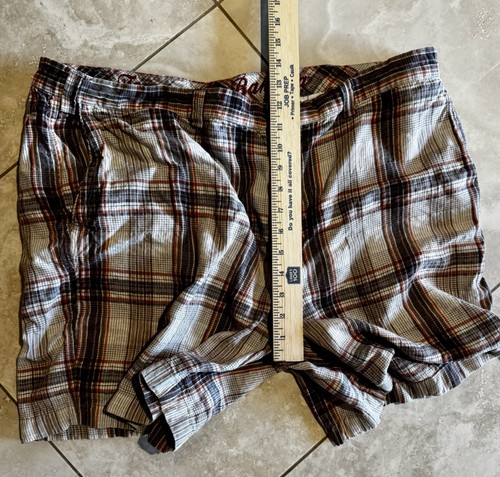 Pantalones Cortos Chinos Tommy Bahama Para Hombres Tostado/Marrón A Cuadros Lino Seda Informales Bolsillos Talla 42 - Imagen 9 de 14